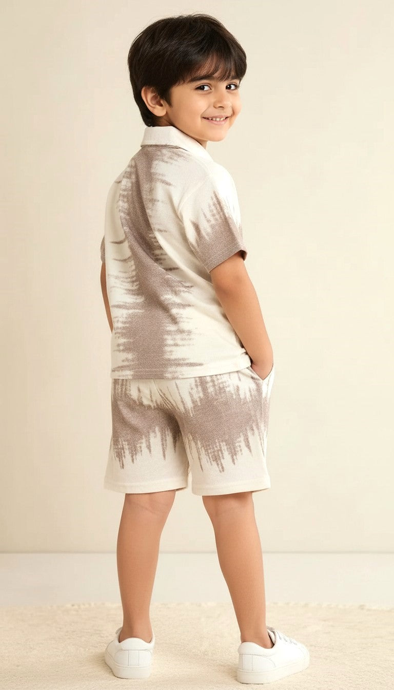 Ombre Tie-Dye Polo Shorts Set