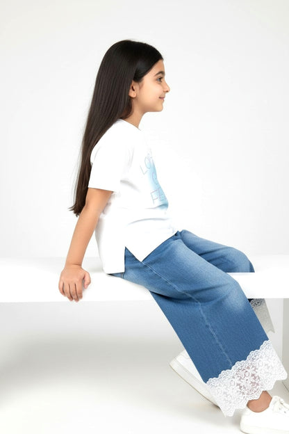 Casual Denim Pants Outfit Set